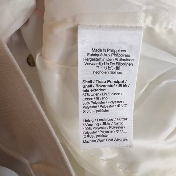 J.Crew Womens Classic Vest Stretch Linen Blend White Size 4 CA761 - Picture 7 of 9